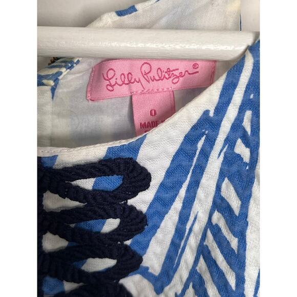 Lilly Pulitzer Annabelle Nautical Bay Blue Shift Dress Women's Size 0 - Picture 6 of 11